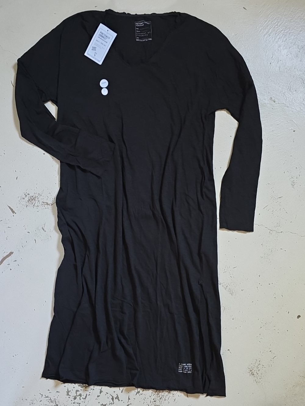 Poetically Correct Soft Cotton Black Women's Dress Size 3 Made In USA